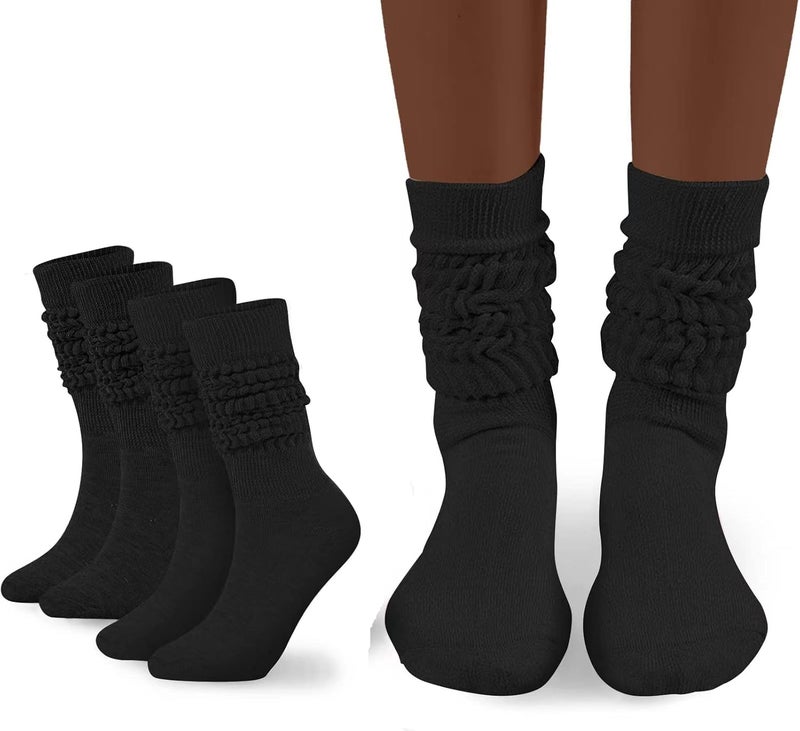 Flydo Store Womens Slouch Sock Scrunch Socks Soft Long Boot Socks for Women Stacked High Sock 2-3 PACK - Image 1